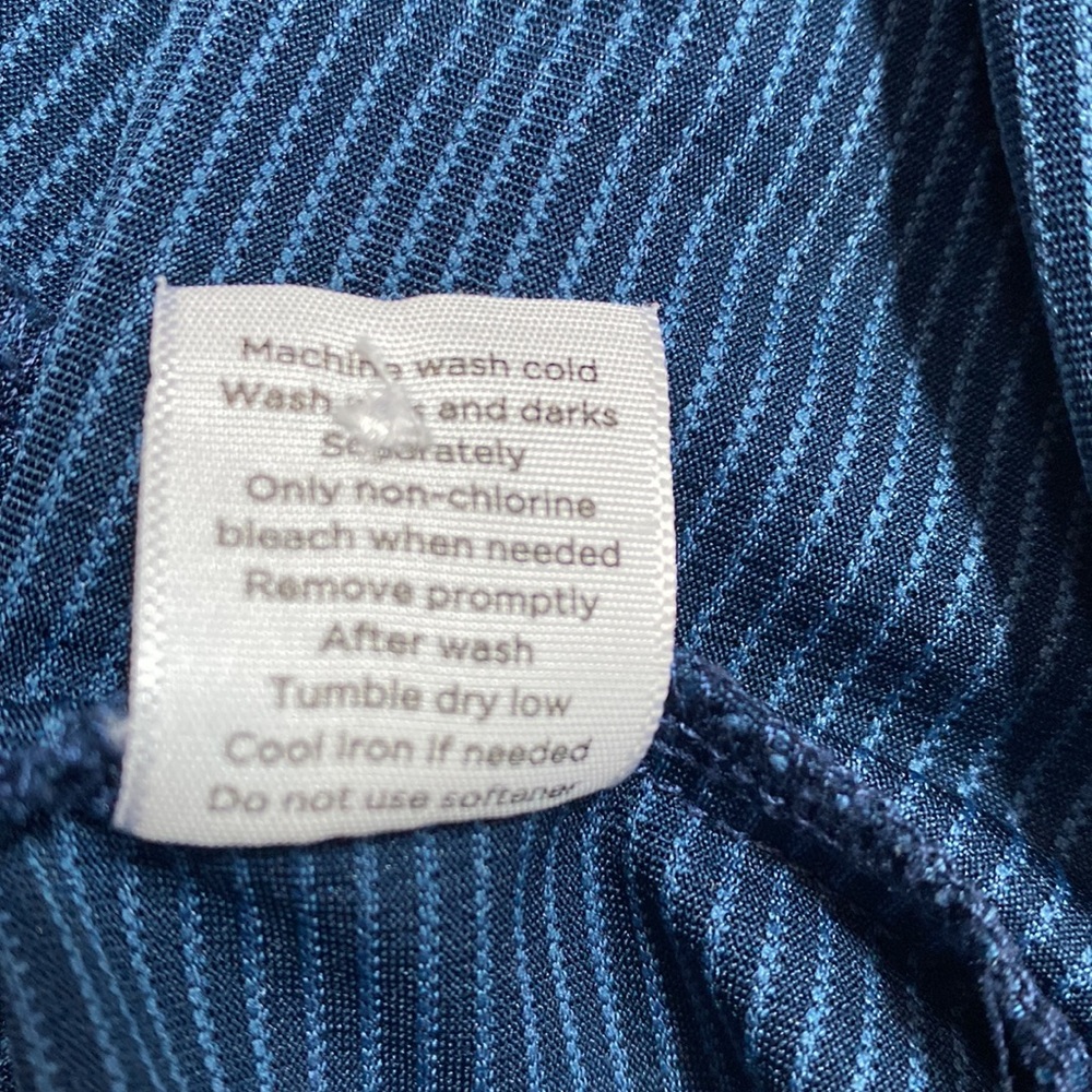 Blue Striped Casual Athletic Polo M - Picture 8 of 8